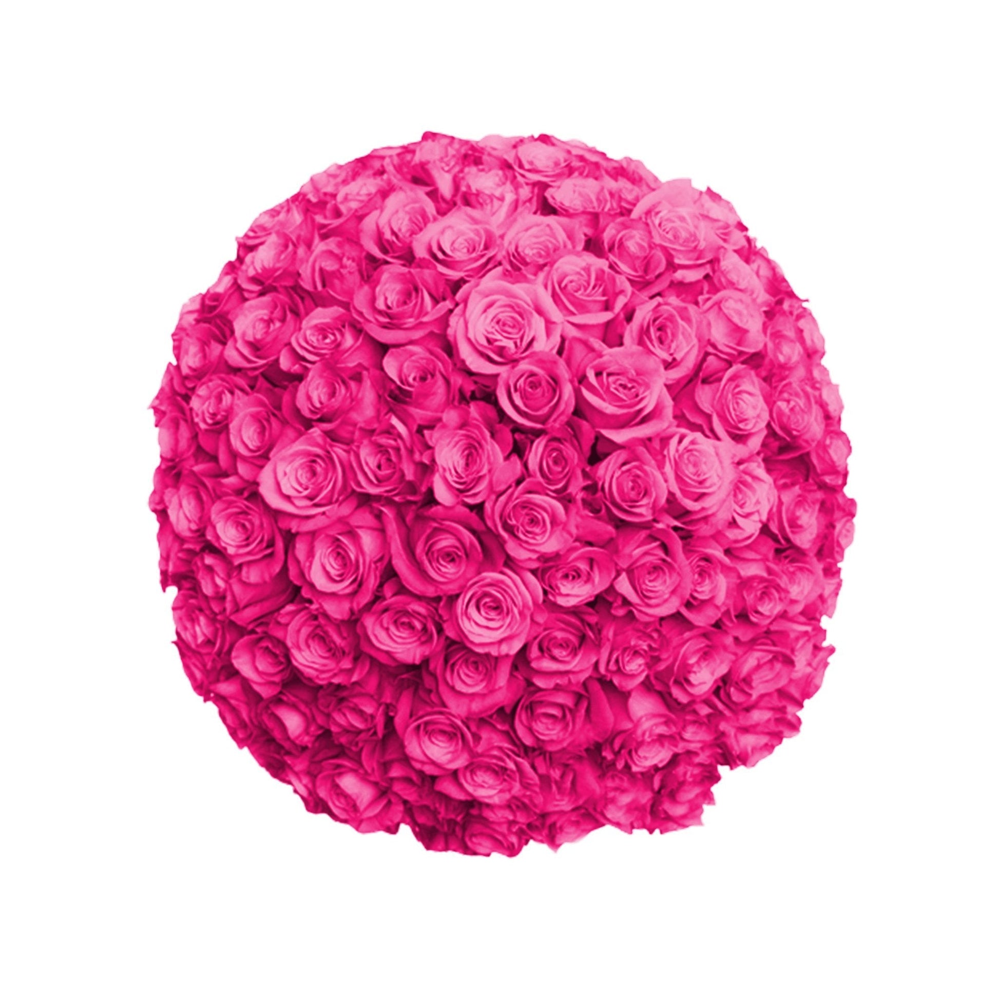 Fresh Roses in a Vase | 100 Hot Pink Roses - Floral Arrangement - Flower Delivery Brooklyn