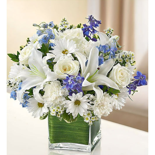 Healing Tears - Blue and White - Floral Arrangement - Flower Delivery Brooklyn