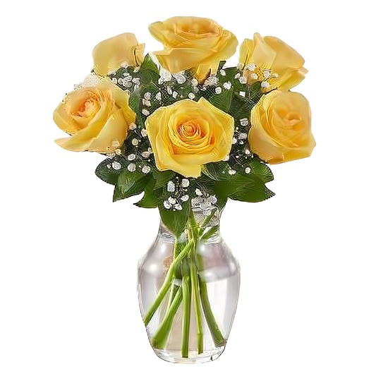 Love's Embrace Roses - Yellow - Floral Arrangement - Flower Delivery Brooklyn