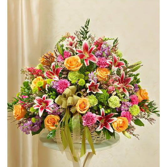 Pastel Sympathy Basket - Floral Arrangement - Flower Delivery Brooklyn