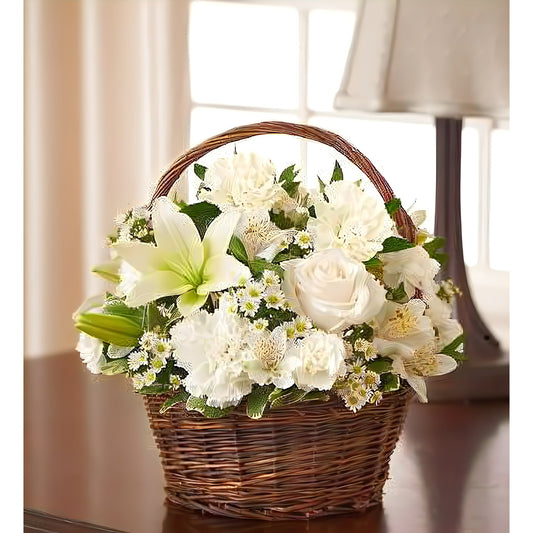 Peace, Prayers, & Blessings- All White - Floral Arrangement - Flower Delivery Brooklyn