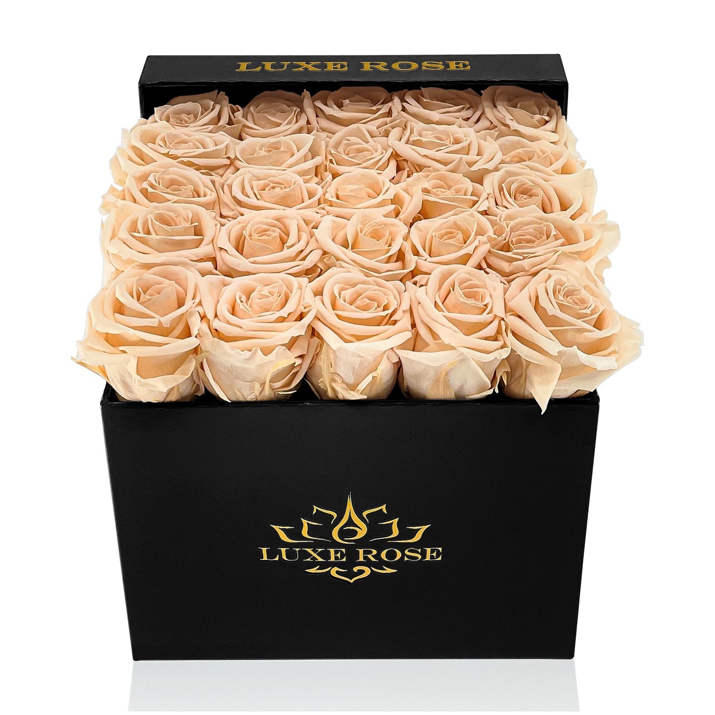Preserved Roses Small Box | Peach - Floral Arrangement - Flower Delivery Brooklyn