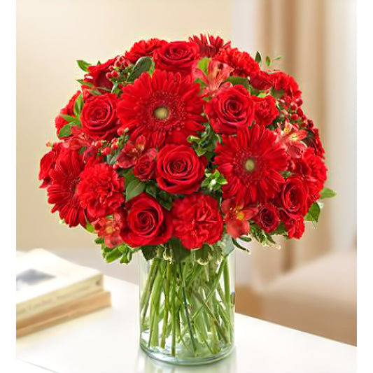 Sincerest Sorrow - All Red - Floral Arrangement - Flower Delivery Brooklyn