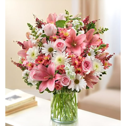 Sincerest Sorrow - Pink and White - Floral Arrangement - Flower Delivery Brooklyn
