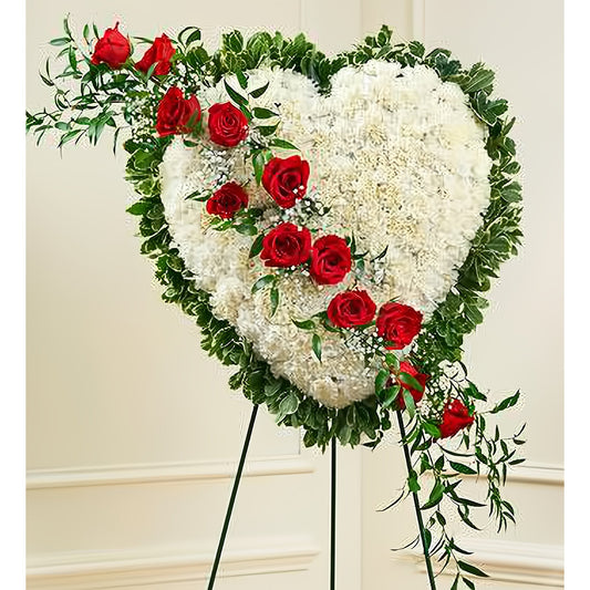 Always in My Heart Floral Heart - Red - Floral Arrangement - Flower Delivery Brooklyn