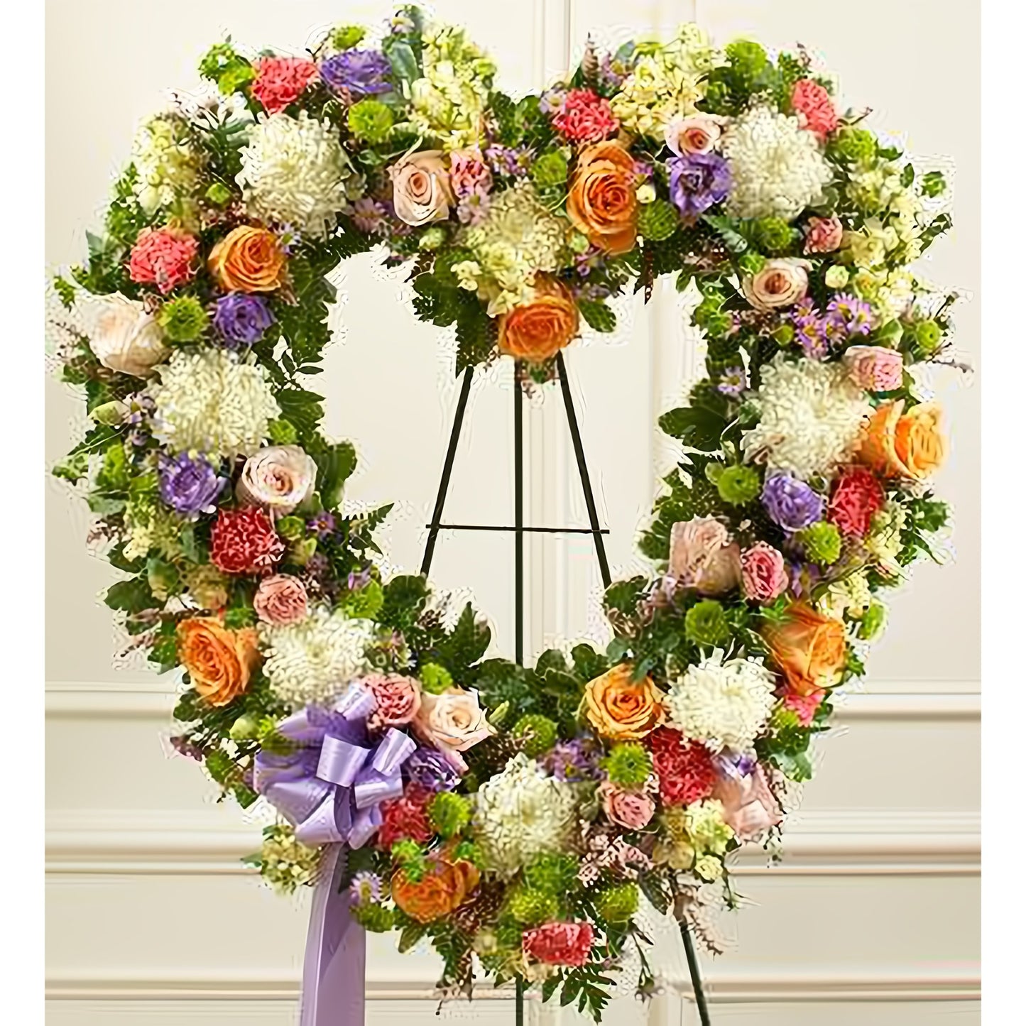 Always Remember Pastel Floral Heart Tribute - Floral Arrangement - Flower Delivery Brooklyn