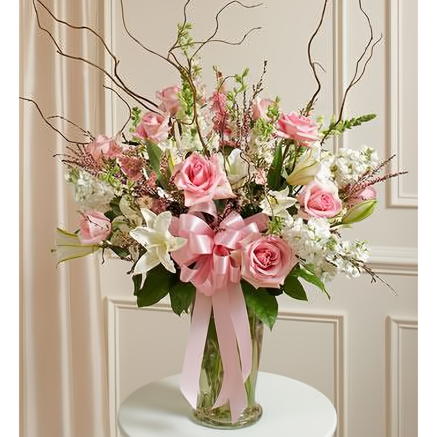 Beautiful Blessings Pink Vase Arrangement - Floral Arrangement - Flower Delivery Brooklyn