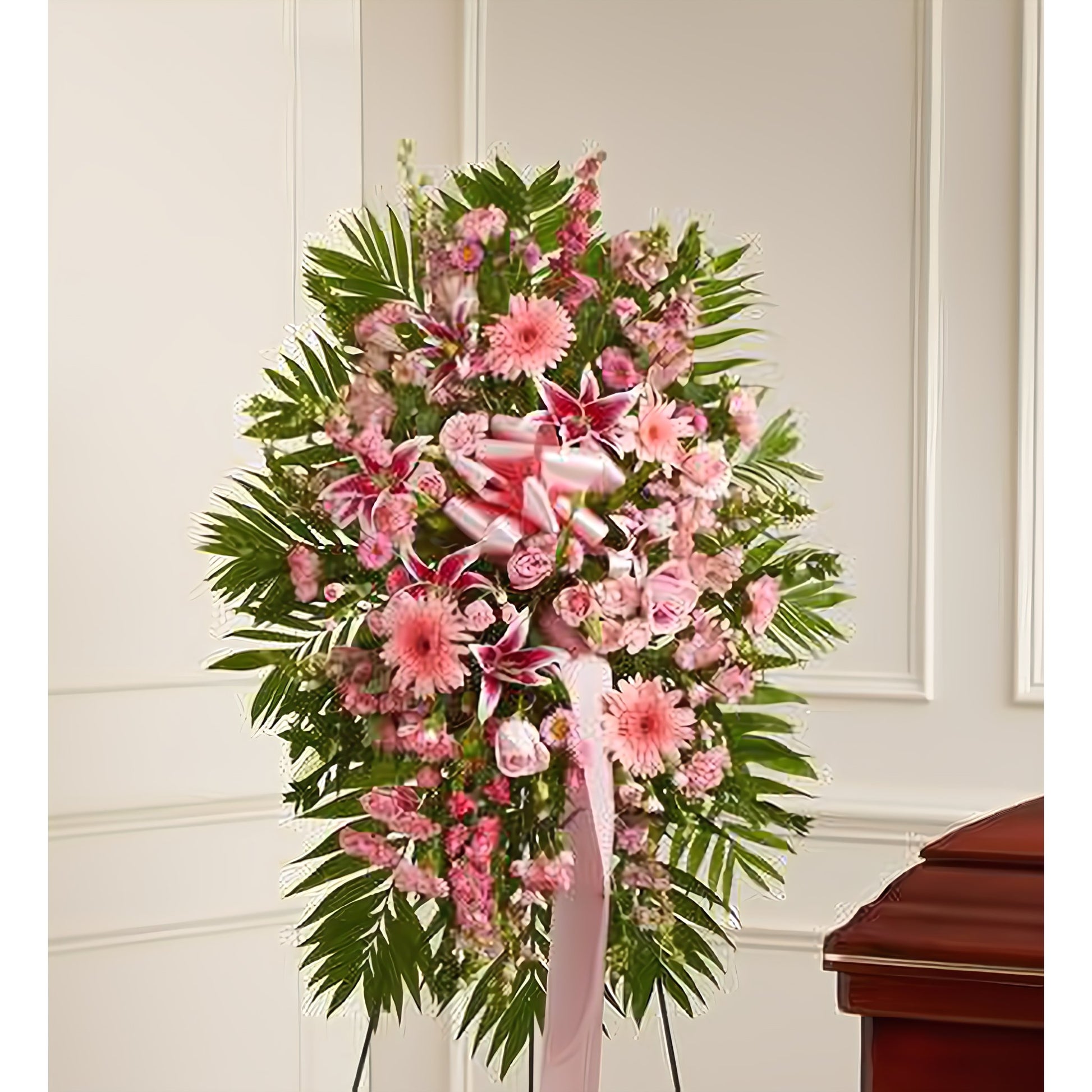 Deepest Sympathies Standing Spray - Pink - Floral Arrangement - Flower Delivery Brooklyn