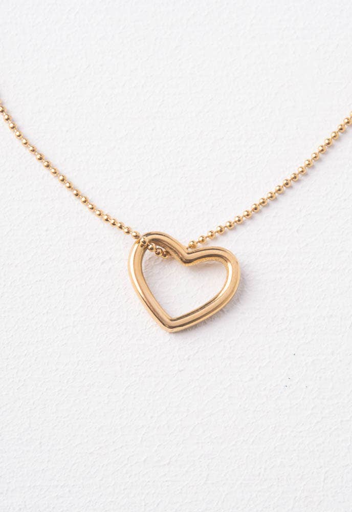 Gift of Love Gold Heart Necklace - Floral Arrangement - Flower Delivery Brooklyn
