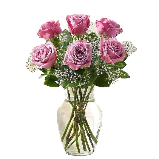 Love's Embrace Roses - Purple - Floral Arrangement - Flower Delivery Brooklyn