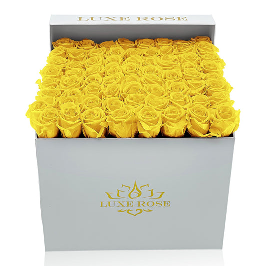 Preserved Roses Large Box | Bright Yellow - Floral Arrangement - Flower Delivery Brooklyn