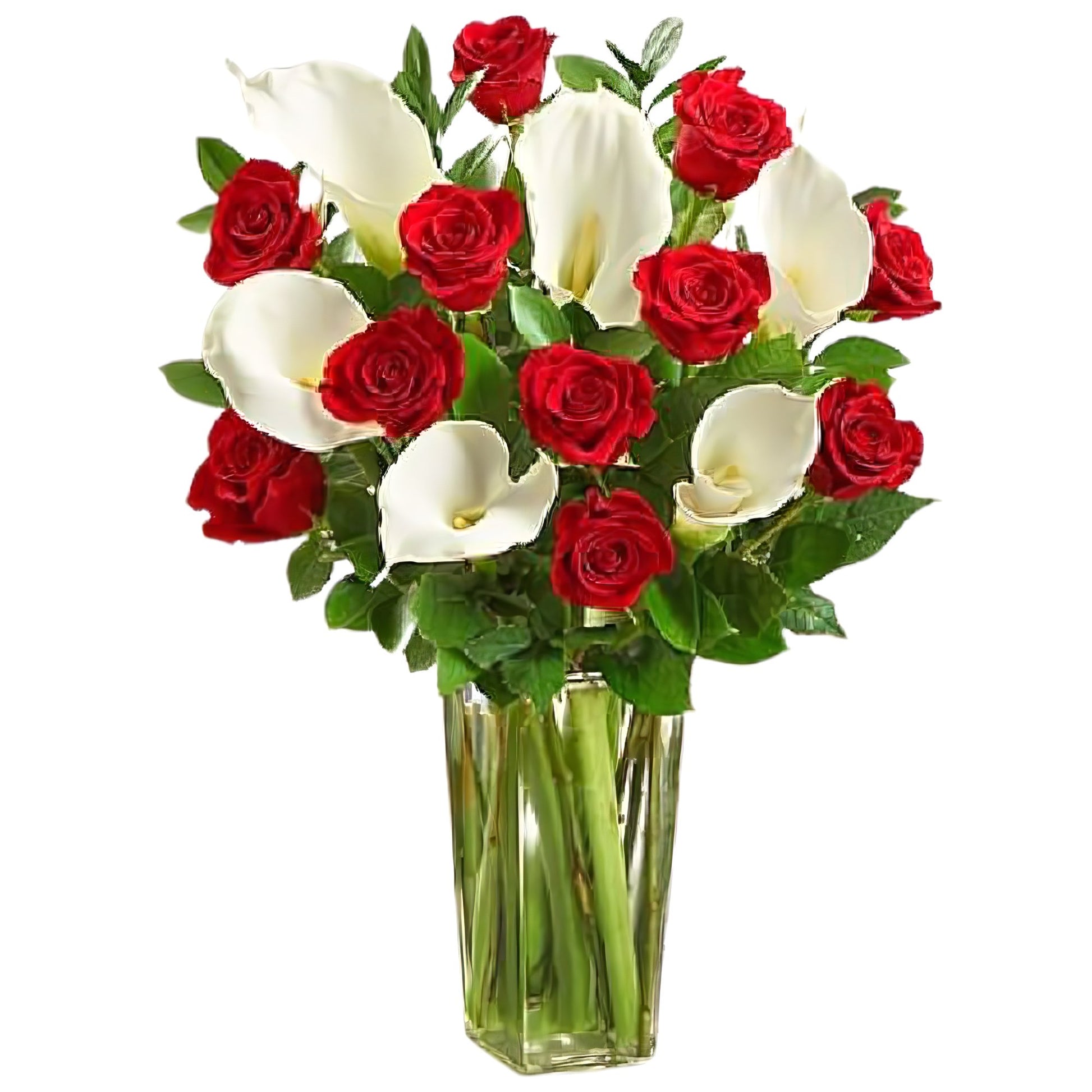 Red Rose & Calla Lily Bouquet - Floral Arrangement - Flower Delivery Brooklyn