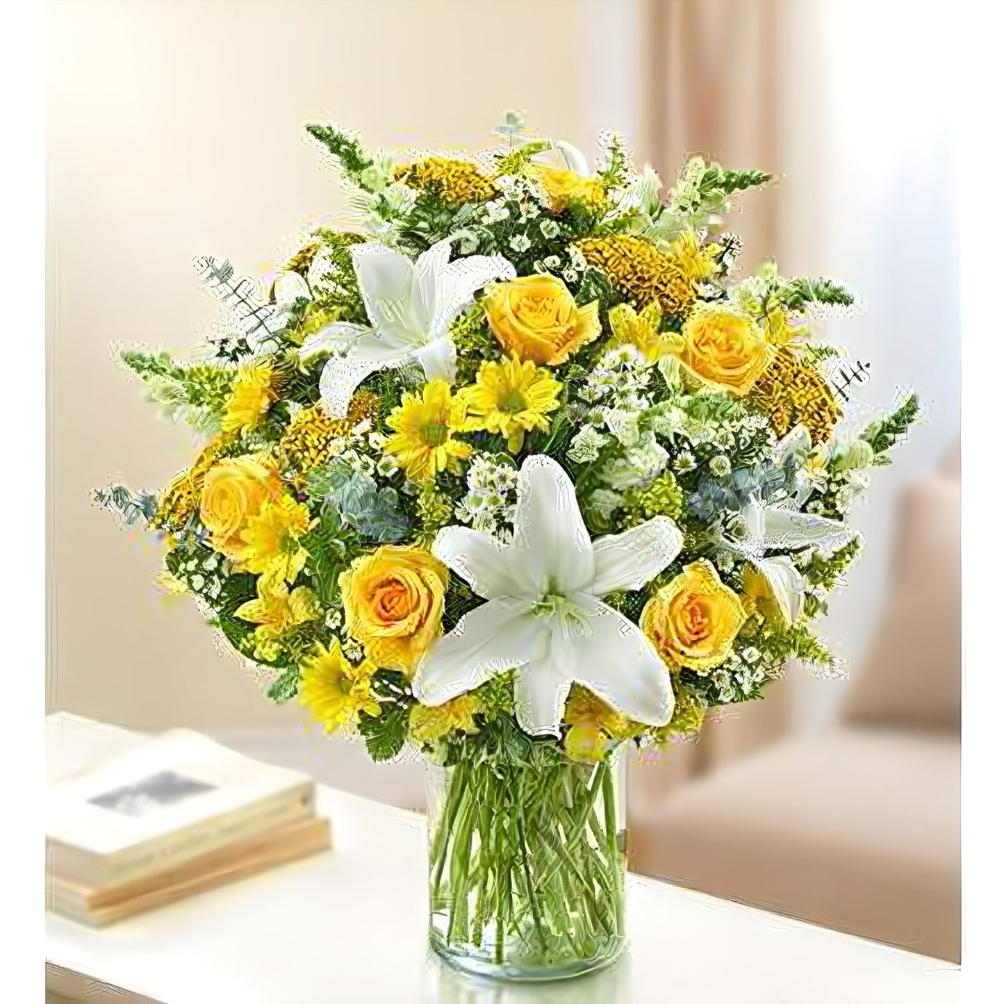 Sincerest Sorrow - Yellow and White - Floral Arrangement - Flower Delivery Brooklyn