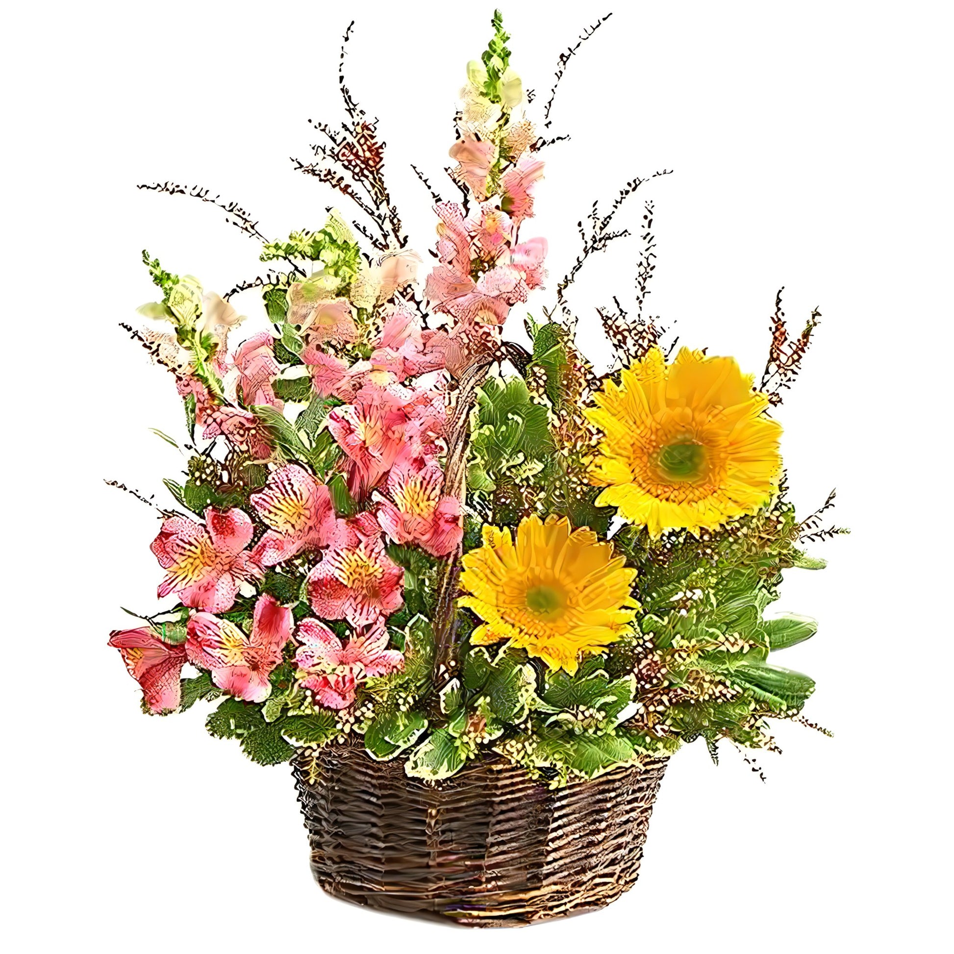 Summer Garden Basket - Floral Arrangement - Flower Delivery Brooklyn