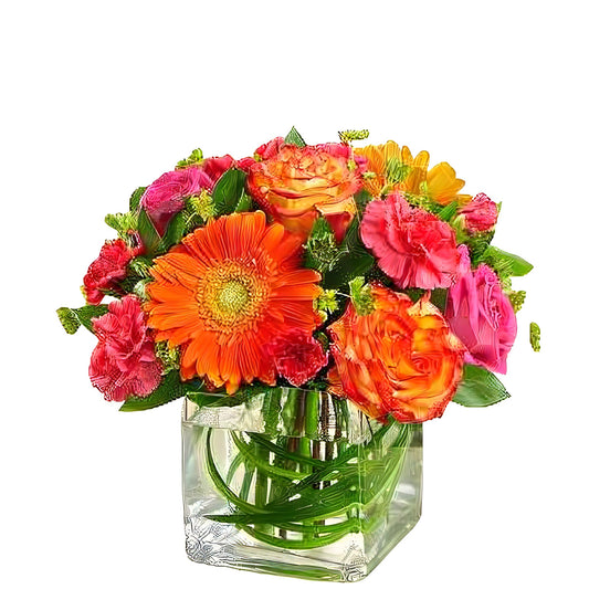 Sunset Passion - Floral Arrangement - Flower Delivery Brooklyn